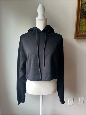 ALO Black Cropped Hoodie